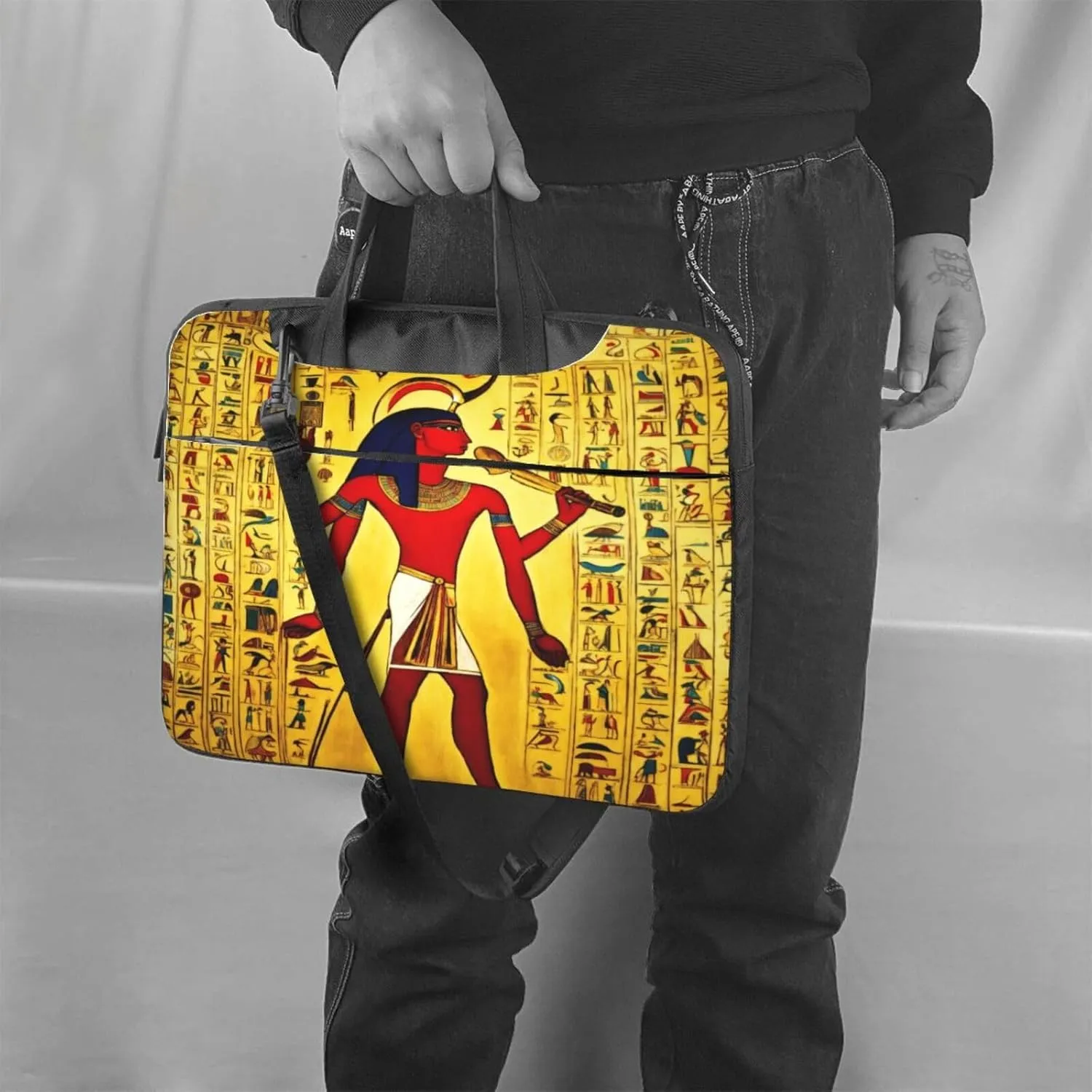 Ancient Egypt Tribe Series Print Laptop Bag,Can Use It Freely As A Shoulder Bag,Crossbody Bag,And Briefcase