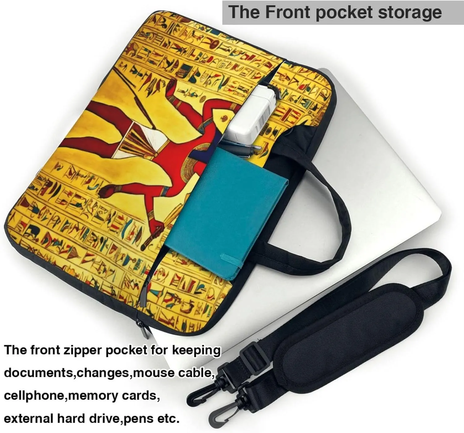 Ancient Egypt Tribe Series Print Laptop Bag,Can Use It Freely As A Shoulder Bag,Crossbody Bag,And Briefcase