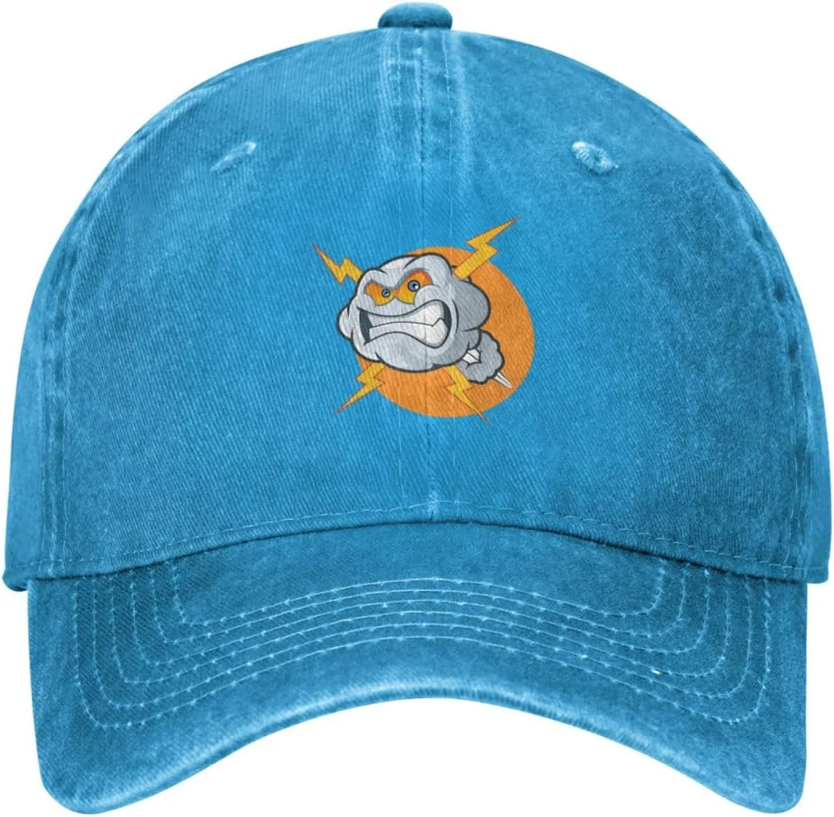 Angry Cloud Cartoon Character Baseball Cap for Men Women Adjustable Vintage Washed Cotton Dad Hat