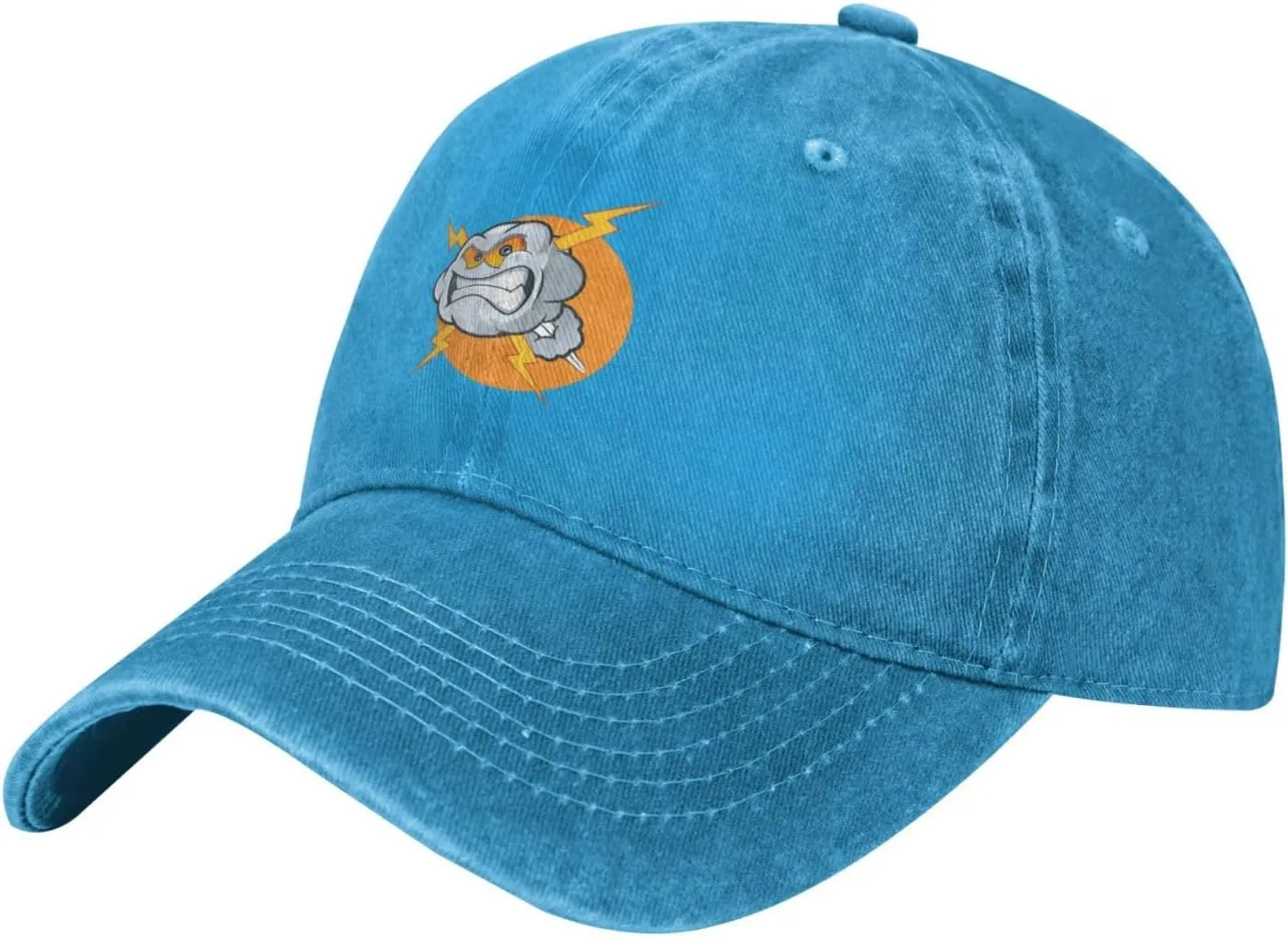 Angry Cloud Cartoon Character Baseball Cap for Men Women Adjustable Vintage Washed Cotton Dad Hat