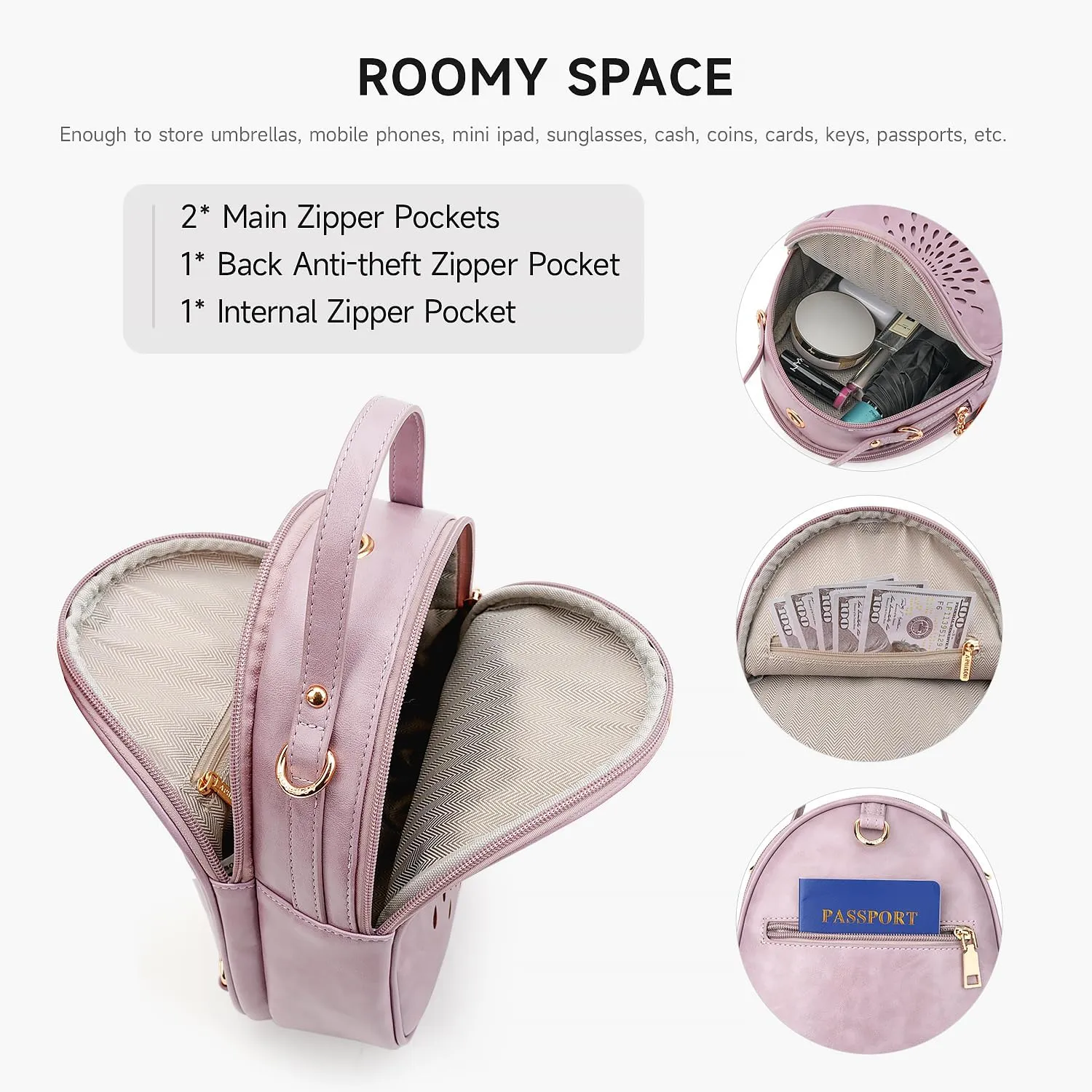 APHISON Small Backpack Purse for Women Cute Mini Backpacks PU Leather Crossbody Shoulder Bags Multifunctional Handbags