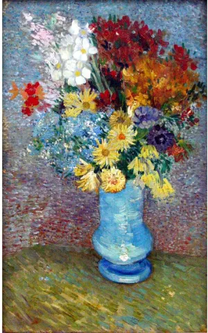 ARTICULOZY Flowers in a blue vase by Van Gogh - 30x40 Inch Rolled Poster Wall Decor Art Print
