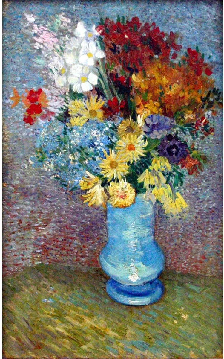 ARTICULOZY Flowers in a blue vase by Van Gogh - 30x40 Inch Rolled Poster Wall Decor Art Print