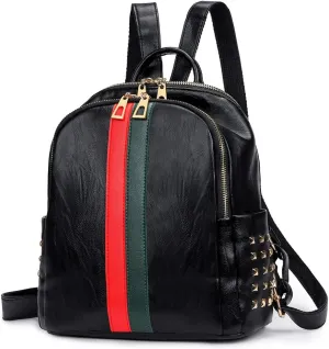 Artwell Backpack Purse For Women Mini PU Leather Rucksack Fashion Small Daypack Travel Shoulder Bag Tote Handbag (Small Black)