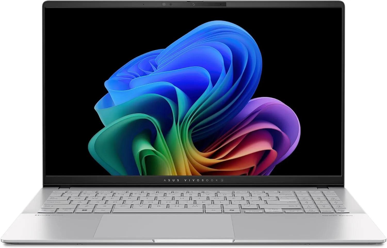 ASUS Vivobook S 15 Laptop; Copilot  PC, 15.6” 3K 120Hz OLED Display, Qualcomm Snapdragon X Elite X1E-78-100 12-Core Processor, 16GB RAM, 1TB SSD, Windows 11 Home, Cool Silver, S5507QAD-PS96