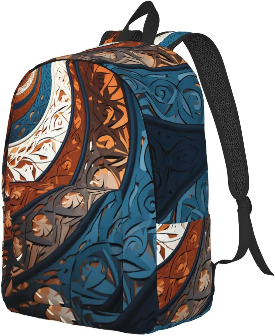 Backpack for Men Women 15.7-17.7 Inch Laptop Backpack Spiral and curve patterns Daypack Laptop Bag for Travel