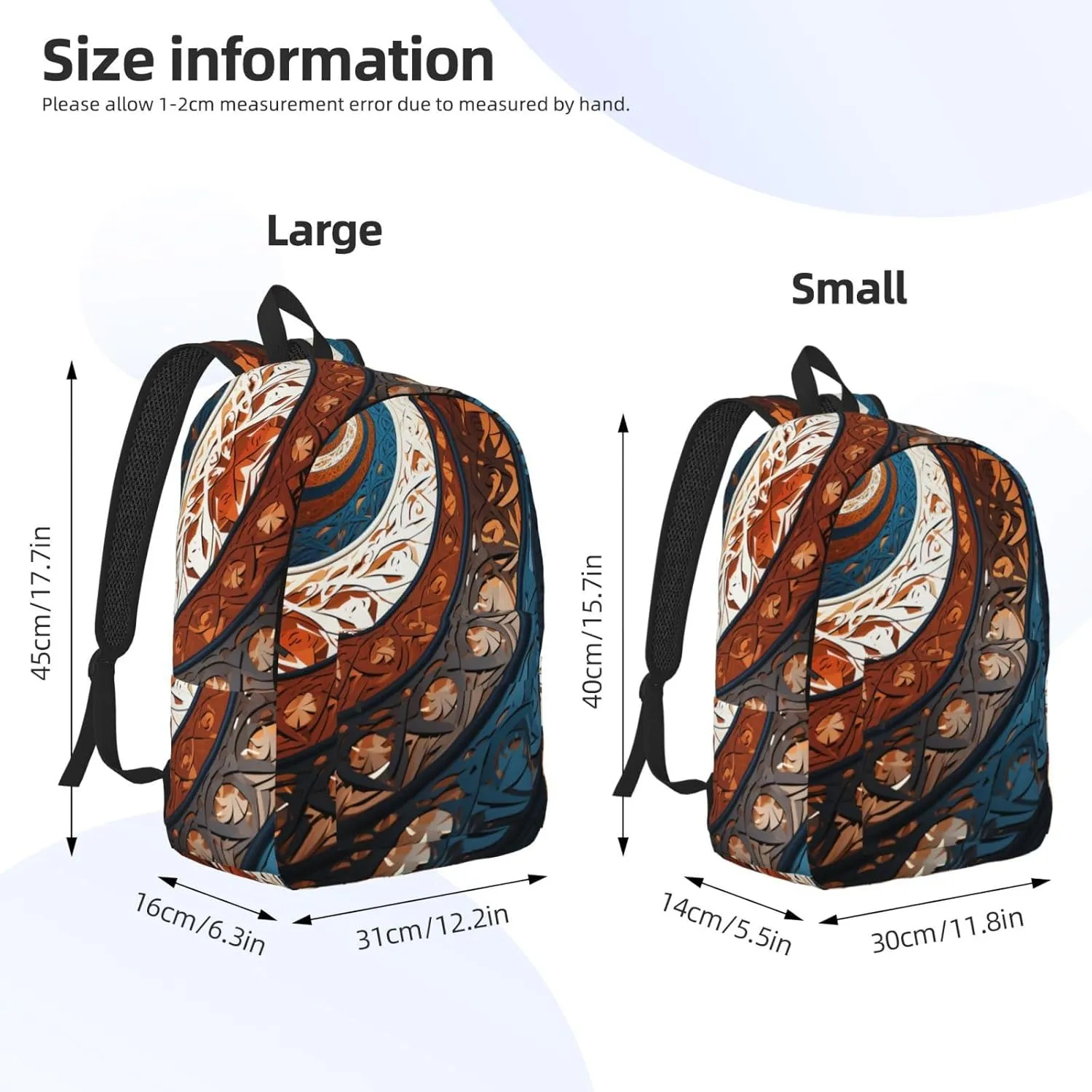 Backpack for Men Women 15.7-17.7 Inch Laptop Backpack Spiral and curve patterns Daypack Laptop Bag for Travel