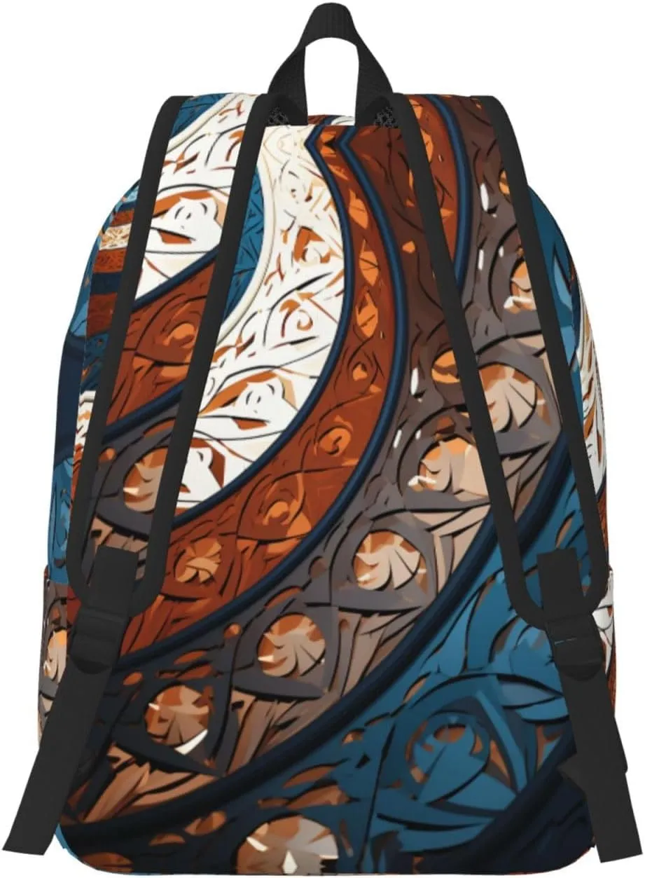 Backpack for Men Women 15.7-17.7 Inch Laptop Backpack Spiral and curve patterns Daypack Laptop Bag for Travel