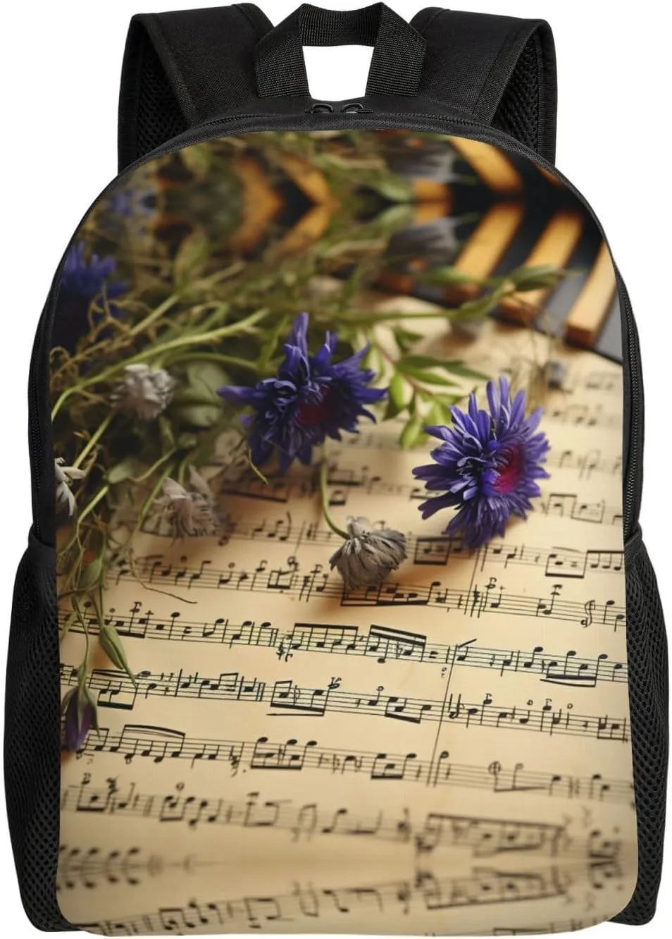 Backpack for Men Women Laptop Backpack Owl on a branch Daypack Laptop Bag for Travel, Music Sheet, One Size