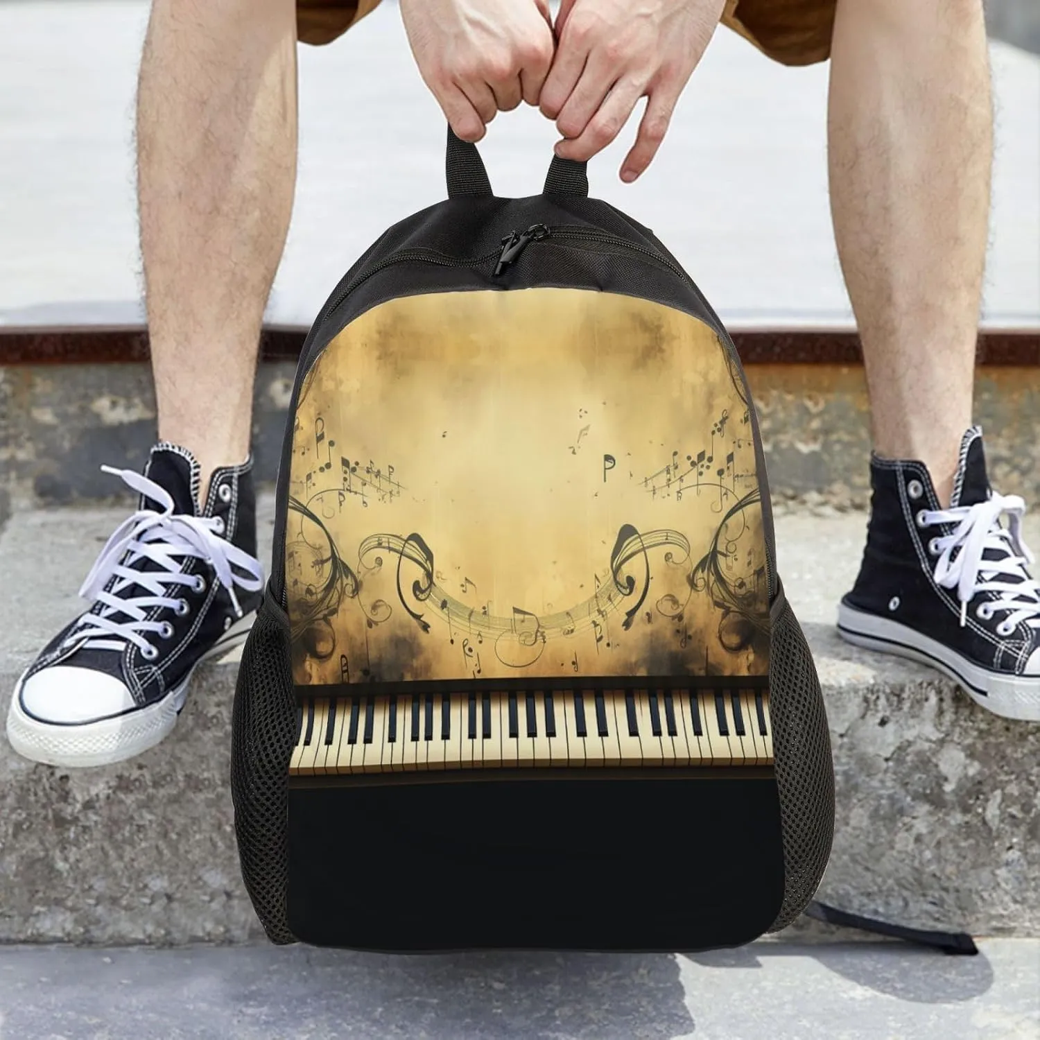 Backpack for Men Women Laptop Backpack Owl on a branch Daypack Laptop Bag for Travel, Musical Work, One Size