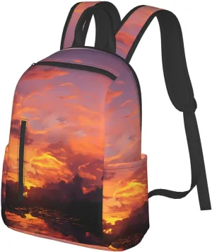 Backpack for Men Women Laptop Backpack Sunset at dusk Daypack Laptop Bag for Travel, Sunset at Dusk, One Size