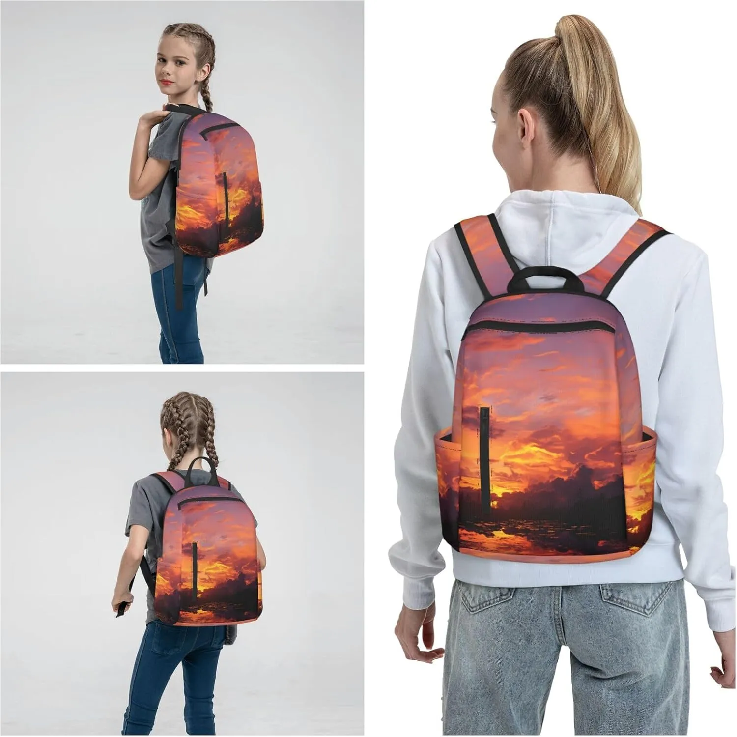 Backpack for Men Women Laptop Backpack Sunset at dusk Daypack Laptop Bag for Travel, Sunset at Dusk, One Size