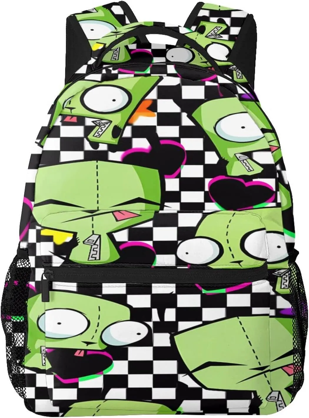 Backpacks Invader Anime Zim Adjustable Laptop Backpack Double Shoulder Bag for Women Men Climbing Shopping Work