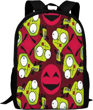 Backpacks Invader Anime Zim Adjustable Laptop Backpack Double Shoulder Bag for Women Men Climbing Shopping Work