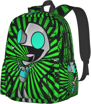 Backpacks Invader Anime Zim Adjustable Laptop Backpack Double Shoulder Bag for Women Men Climbing Shopping Work