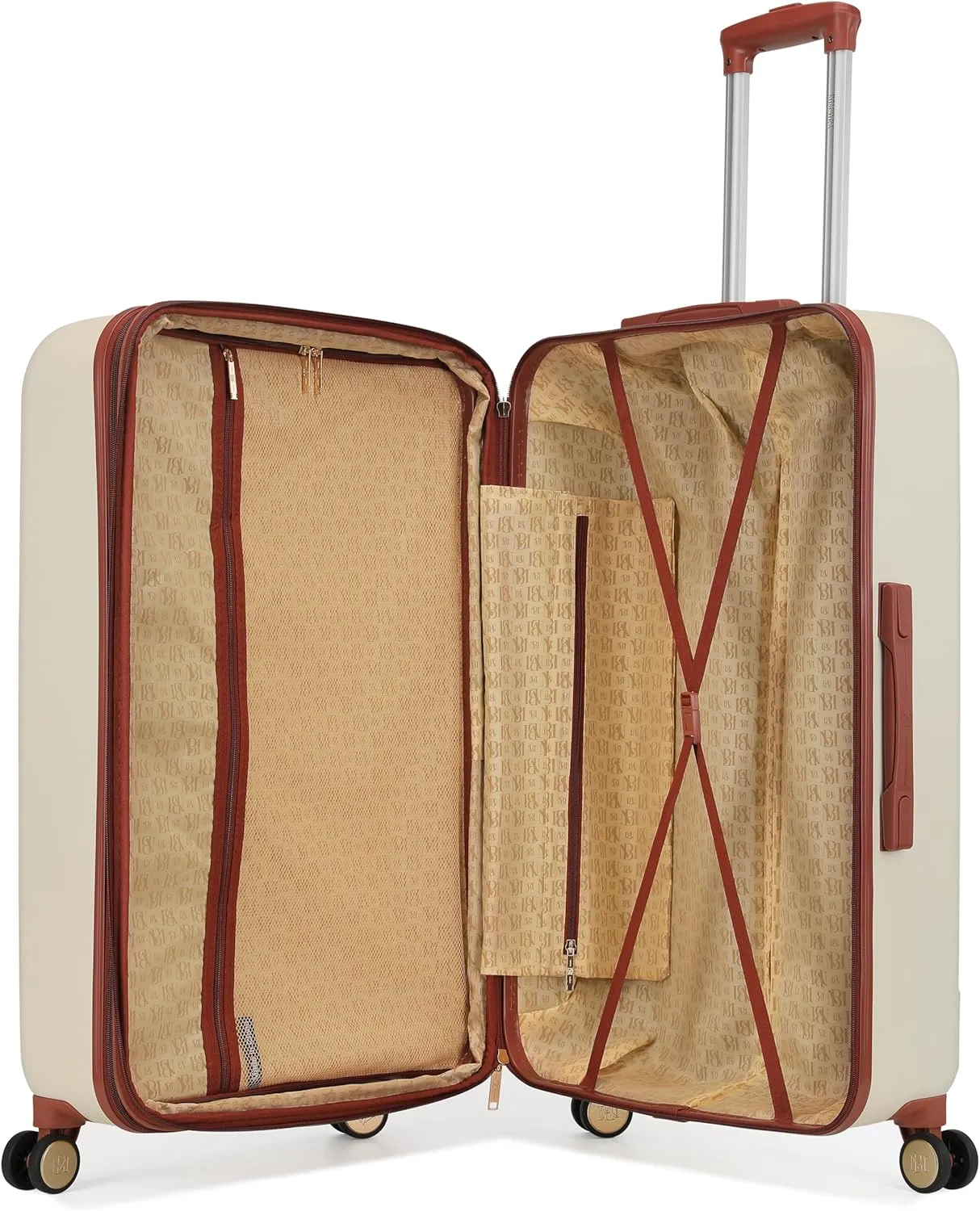 Badgley Mischka Mia 3-Piece Expandable Polycarbonate-ABS Retro Luggage Set (Champage)