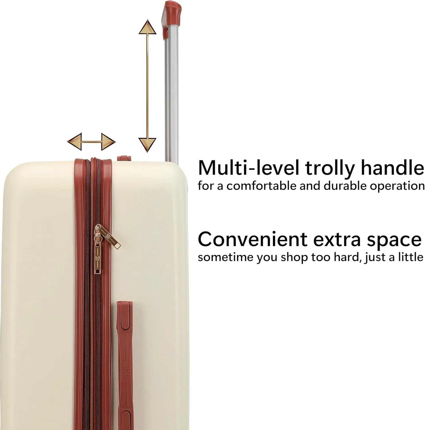 Badgley Mischka Mia 3-Piece Expandable Polycarbonate-ABS Retro Luggage Set (Champage)