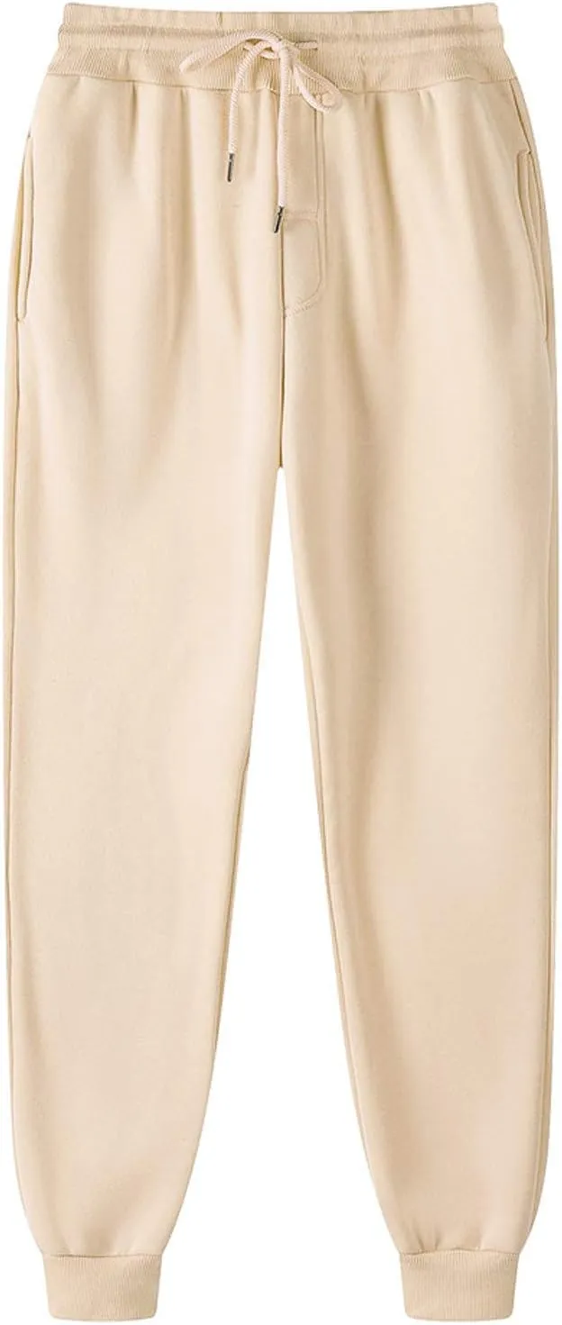 Baggy Sweatpants Men Drawstring Fleece Jogger Sweatpants Sherpa Lined Athletic Sweatpants Warm Workout Track Pants