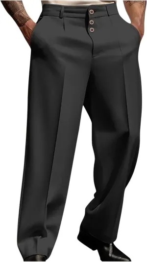 Baggy Wide Leg Dress Pants Men Big and Tall Suit Pants Mens Business Casual Work Pants Office Dressy Pants