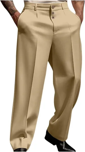 Baggy Wide Leg Dress Pants Men Big and Tall Suit Pants Mens Business Casual Work Pants Office Dressy Pants