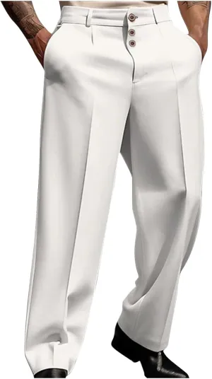 Baggy Wide Leg Dress Pants Men Big and Tall Suit Pants Mens Business Casual Work Pants Office Dressy Pants