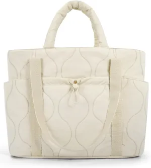 BAGSMART Puffer Tote Bag for Women, Quilted Travel Top Handle, Large Lightweight Shoulder Handbags with Zipper