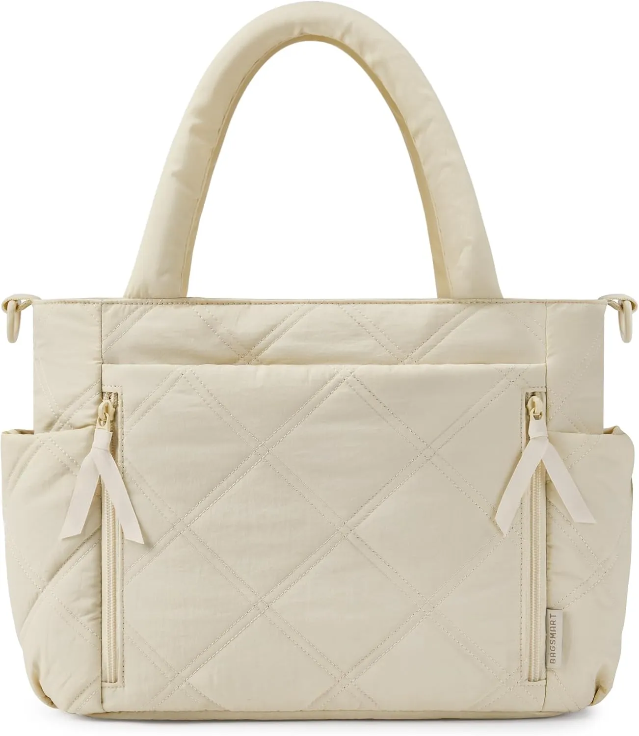 BAGSMART Tote Bag for Women, Puffer Tote Bag with Zipper, Shoulder Bag Handbag Quilted Tote Bag for Travel, Sport, Work