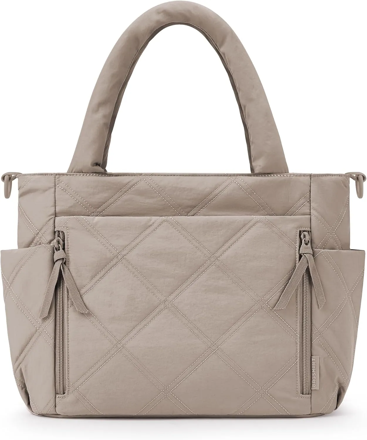 BAGSMART Tote Bag for Women, Puffer Tote Bag with Zipper, Shoulder Bag Handbag Quilted Tote Bag for Travel, Sport, Work
