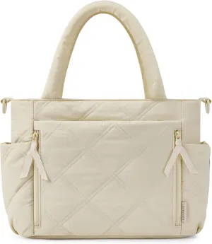 BAGSMART Tote Bag for Women, Puffer Tote Bag with Zipper, Shoulder Bag Handbag Quilted Tote Bag for Travel, Sport, Work