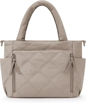 BAGSMART Tote Bag for Women, Puffer Tote Bag with Zipper, Shoulder Bag Handbag Quilted Tote Bag for Travel, Sport, Work