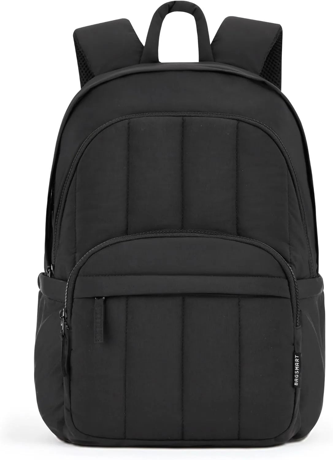 BAGSMAT Womens Backpack Travel Laptop Backpack for Women, Quilted College Laptop Bookbag, Work Back Pack for Women, Cute Computer Water-Resistant Casual Daypack, Puffer Black