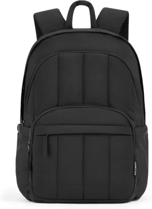 BAGSMAT Womens Backpack Travel Laptop Backpack for Women, Quilted College Laptop Bookbag, Work Back Pack for Women, Cute Computer Water-Resistant Casual Daypack, Puffer Black