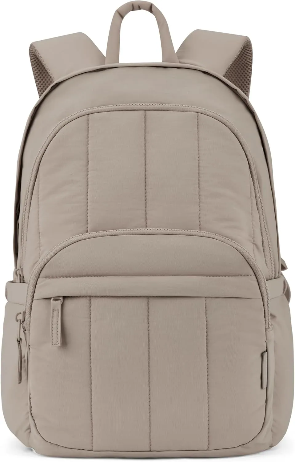 BAGSMAT Womens Backpack Travel Laptop Backpack for Women, Quilted College Laptop Bookbag, Work Back Pack for Women, Cute Computer Water-Resistant Casual Daypack, Puffer Champagne