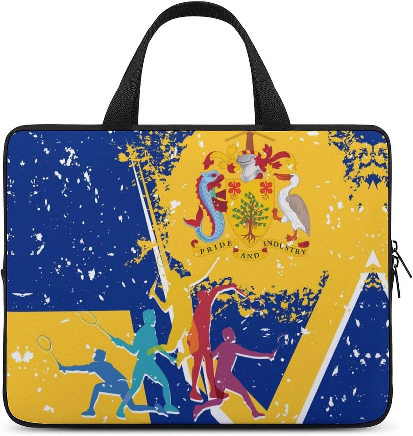 Barbados Badminton Laptop Bag Laptop Case Computer Messenger Bag with Adjustable Shoulder Strap