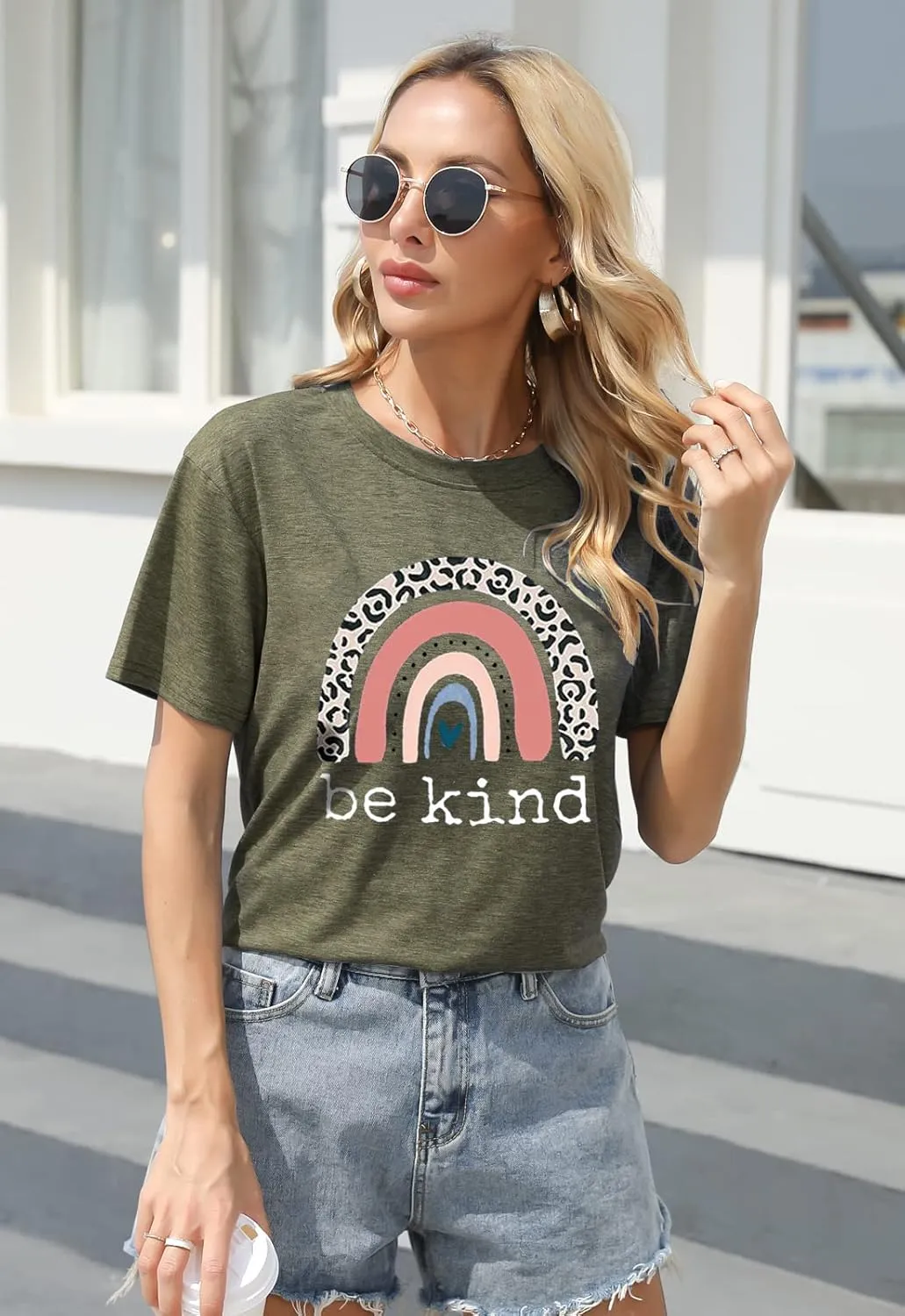 Be Kind T Shirts Women Graphic Short Sleeve Summer Tops Loose Casual Teacher Tees