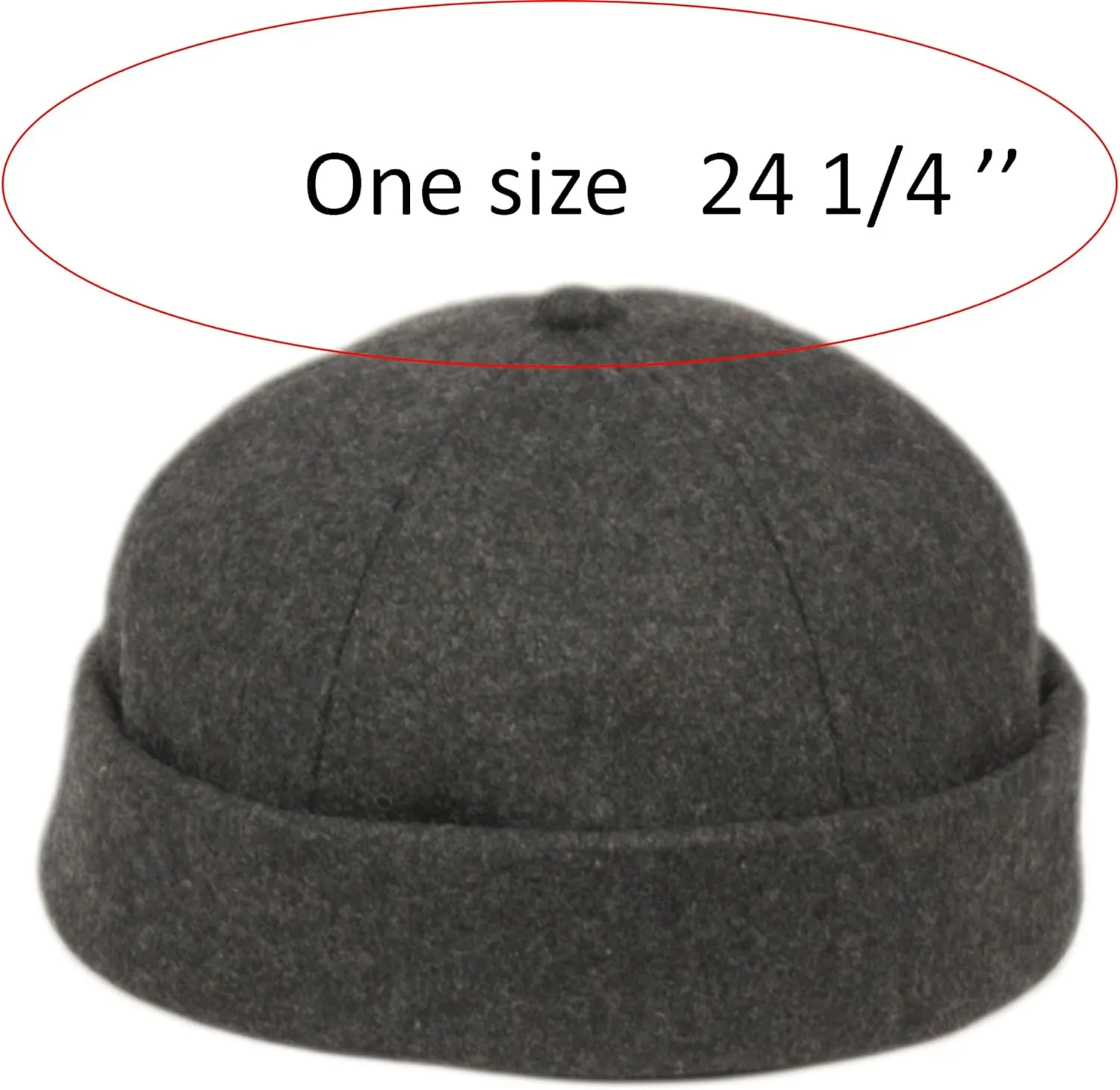 Beanie Men's Rolled Cuff Retro Skull Cap Wool Corduroy Cap Beanie Hat with Adjustable Sweatband Drawstring