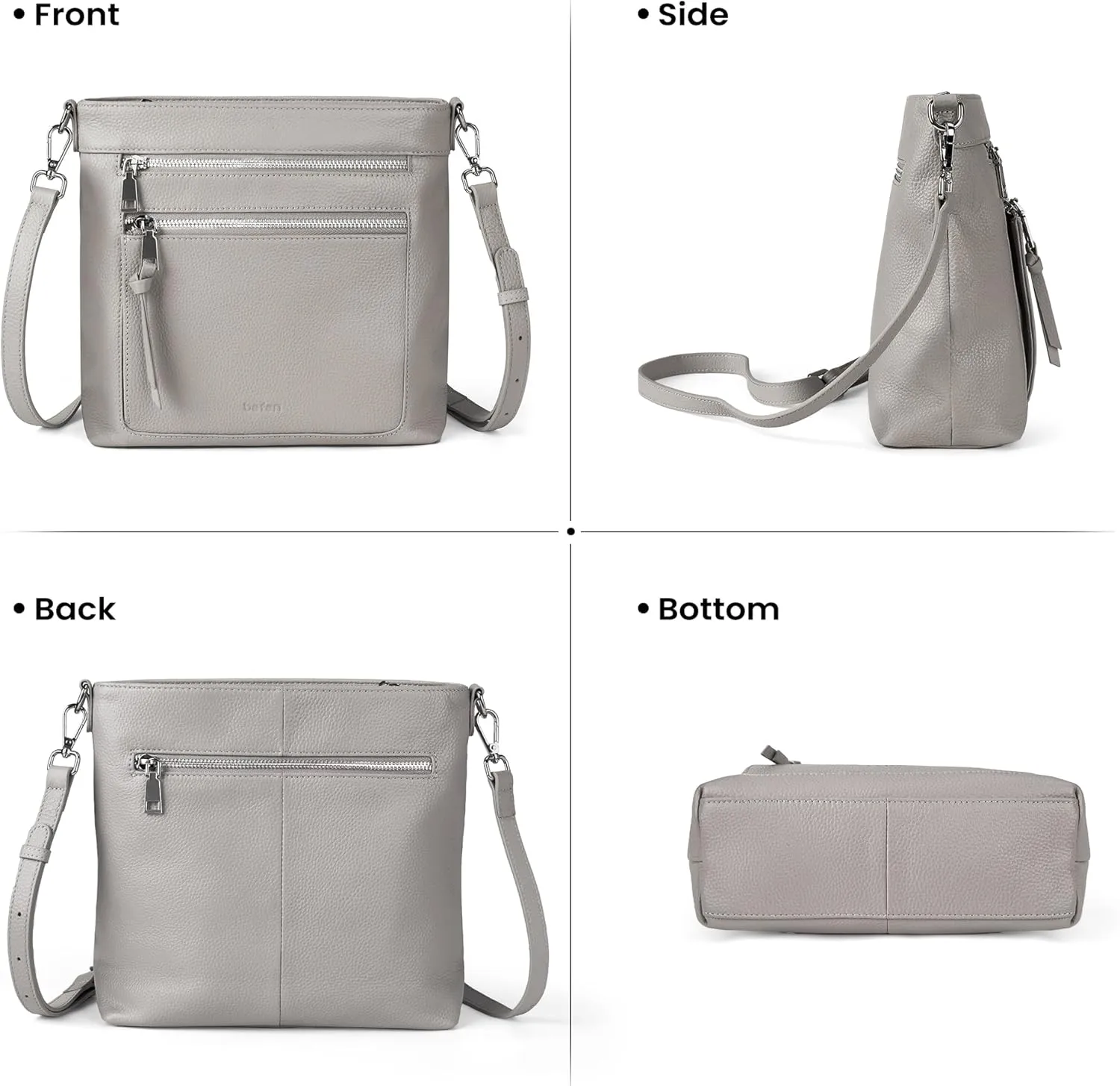 befen Genuine Leather Crossbody Bags for Women, Women's Lightweight Medium Crossbody Shoulder Purses Handbags