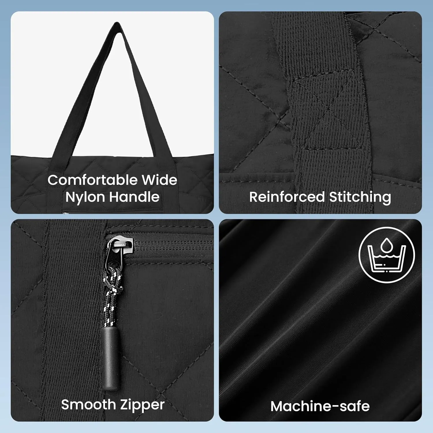befen Laptop Tote Bag for Women Work, Travel Tote Bags Nurse Puffer Quilted Handbags, Lightweight Waterproof Beach Purse