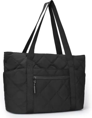 befen Laptop Tote Bag for Women Work, Travel Tote Bags Nurse Puffer Quilted Handbags, Lightweight Waterproof Beach Purse