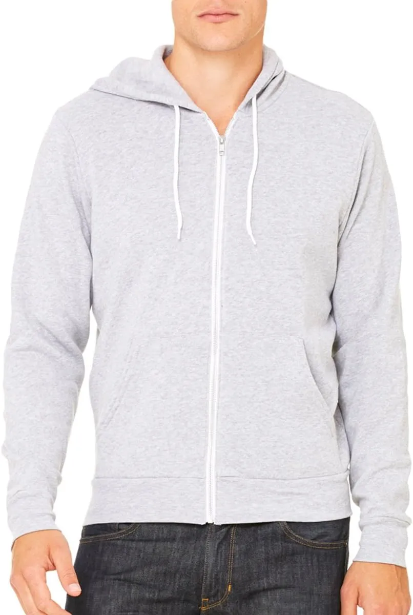Bella & Canvas Men's 3739 Unisex Poly-Cotton Fleece Full-Zip Hoodie