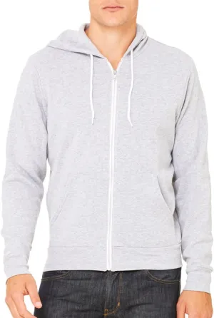 Bella & Canvas Men's 3739 Unisex Poly-Cotton Fleece Full-Zip Hoodie