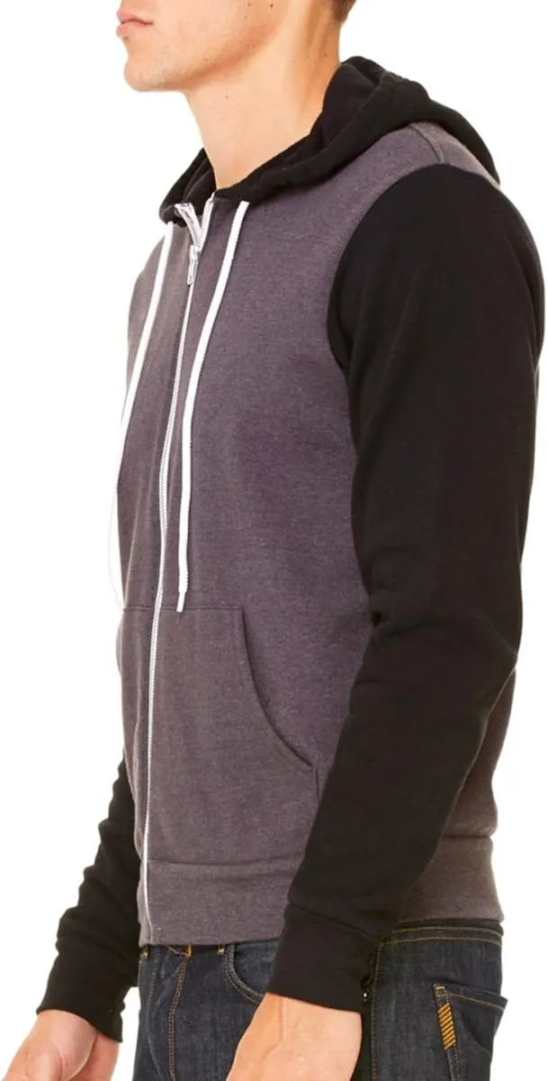 Bella & Canvas Men's 3739 Unisex Poly-Cotton Fleece Full-Zip Hoodie