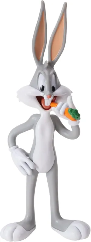 BendyFigs The Noble Collection Looney Tunes Mini Bugs Bunny - 5.75in (14.5cm) Noble Toys Miniature Bendable Figure Posable Doll Figures