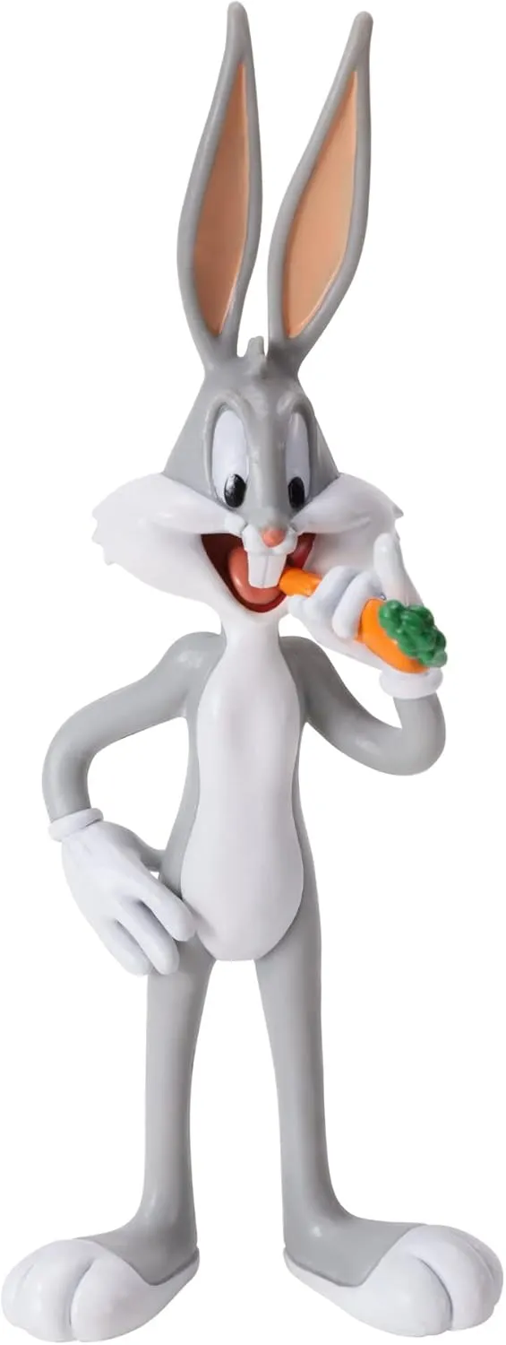 BendyFigs The Noble Collection Looney Tunes Mini Bugs Bunny - 5.75in (14.5cm) Noble Toys Miniature Bendable Figure Posable Doll Figures