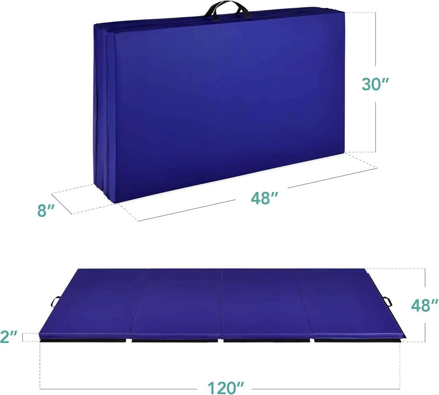 Best Choice Products 10ftx4ftx2in Folding Gym Mat 4-Panel Exercise Gymnastics Aerobics Workout Fitness Floor Mats w/Carrying Handles