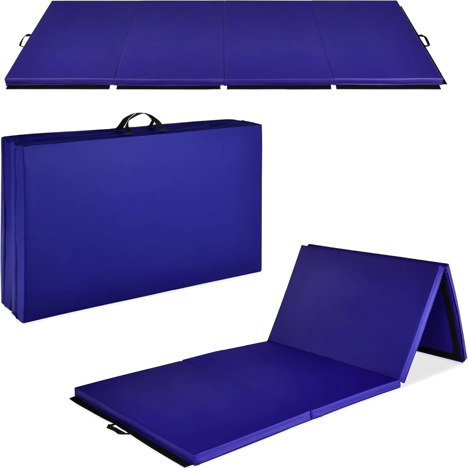 Best Choice Products 10ftx4ftx2in Folding Gym Mat 4-Panel Exercise Gymnastics Aerobics Workout Fitness Floor Mats w/Carrying Handles
