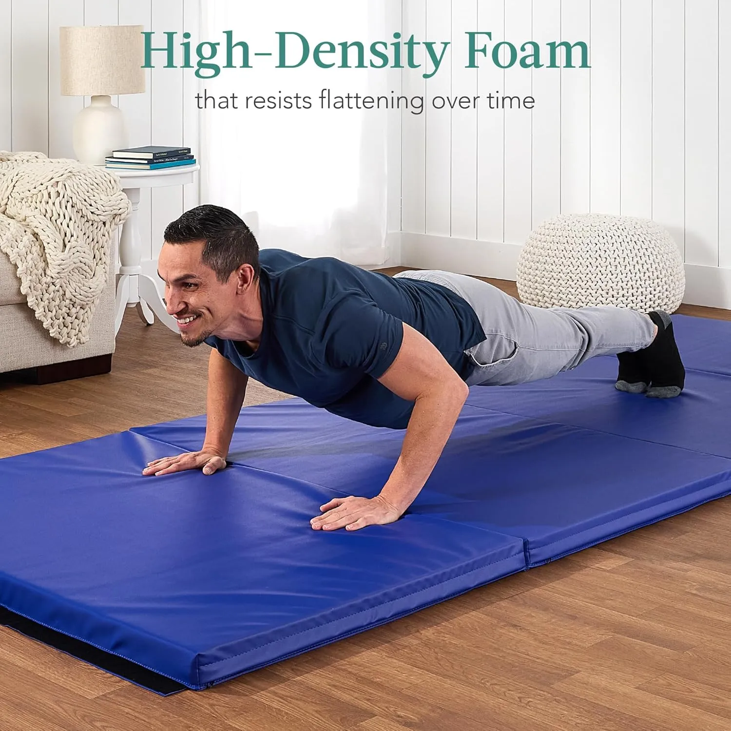 Best Choice Products 10ftx4ftx2in Folding Gym Mat 4-Panel Exercise Gymnastics Aerobics Workout Fitness Floor Mats w/Carrying Handles