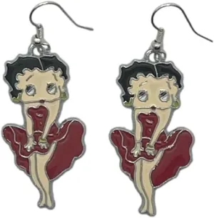 Betty Cartoon Boop Character Figure Charm French Wire Earrings