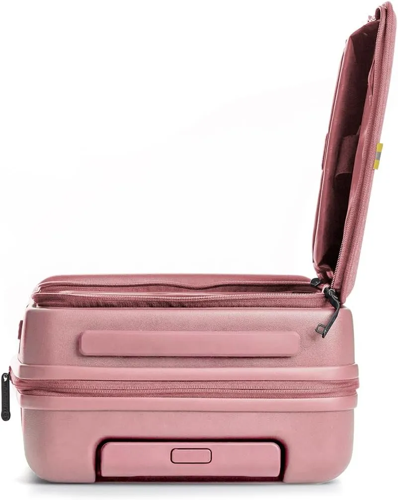 Biaggi Runway Hybrid Expandable Underseat Carry-On – Lightweight TSA-Approved Polycarbonate Travel Bag, Perfect for Getaways & Long Weekends (Expandable Underseater, Pink)