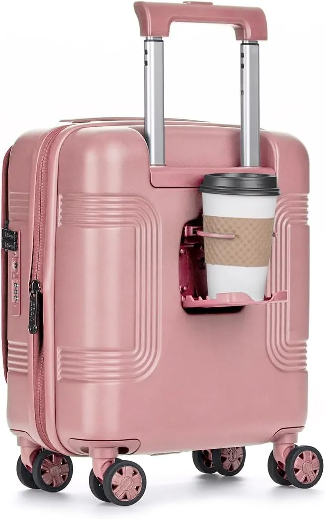 Biaggi Runway Hybrid Expandable Underseat Carry-On – Lightweight TSA-Approved Polycarbonate Travel Bag, Perfect for Getaways & Long Weekends (Expandable Underseater, Pink)